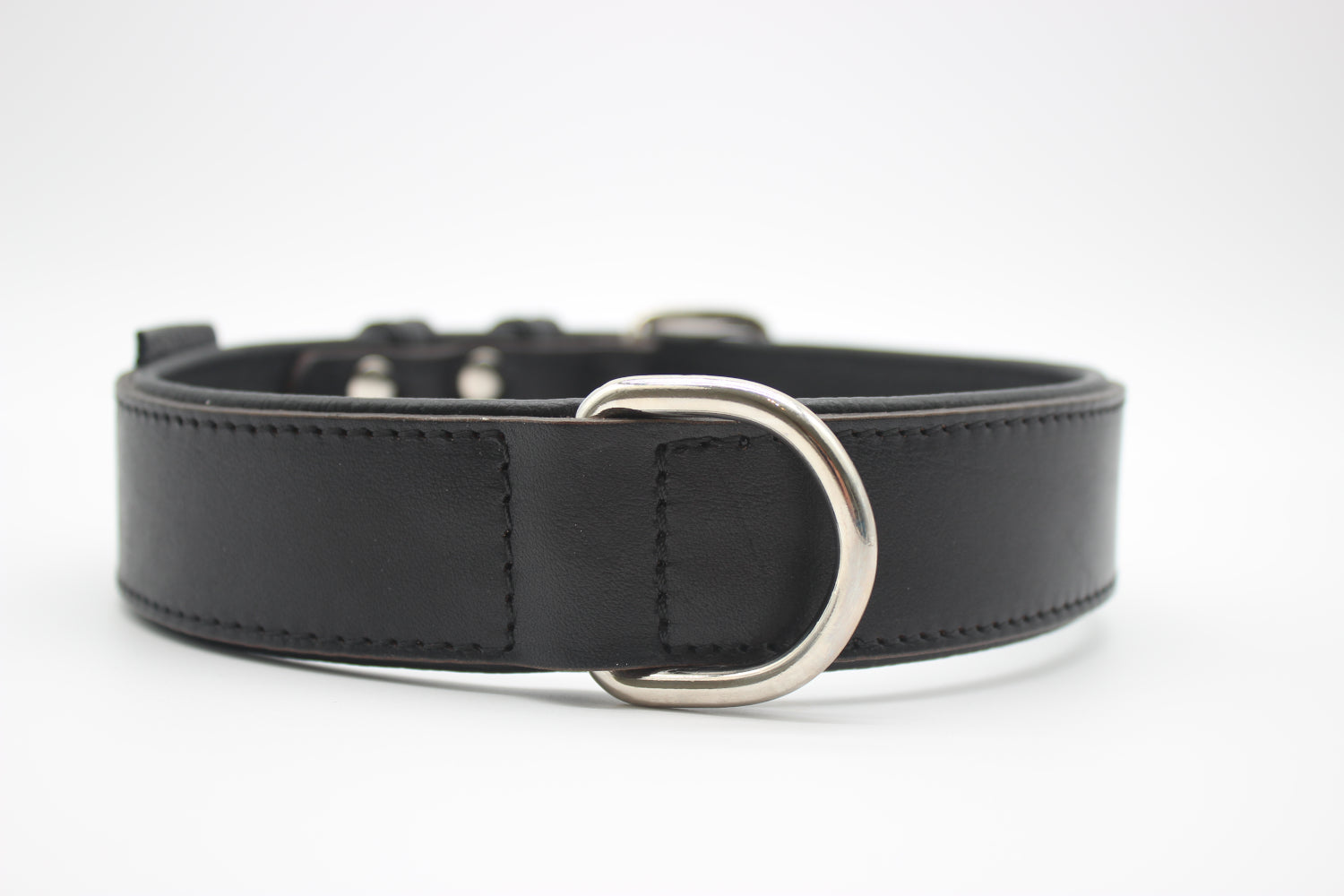FinestPaw_Halsband_Klassik_Premium_schwarz_xxl_silber_dring