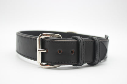 FinestPaw_Halsband_Klassik_Premium_schwarz_xxl_silber_front