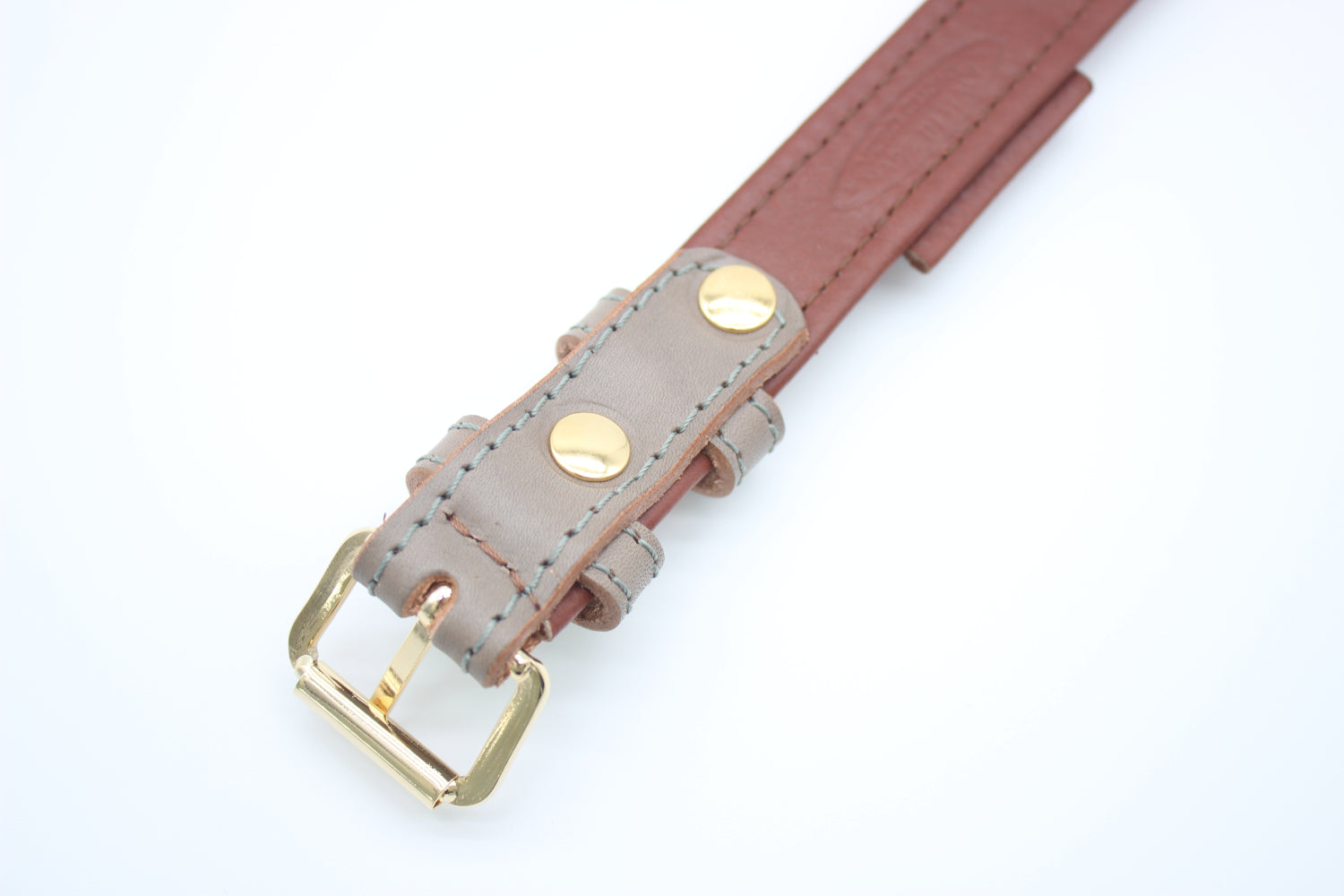 FinestPaw_Halsband_Klassik_Premium_taupe_m_gold_back