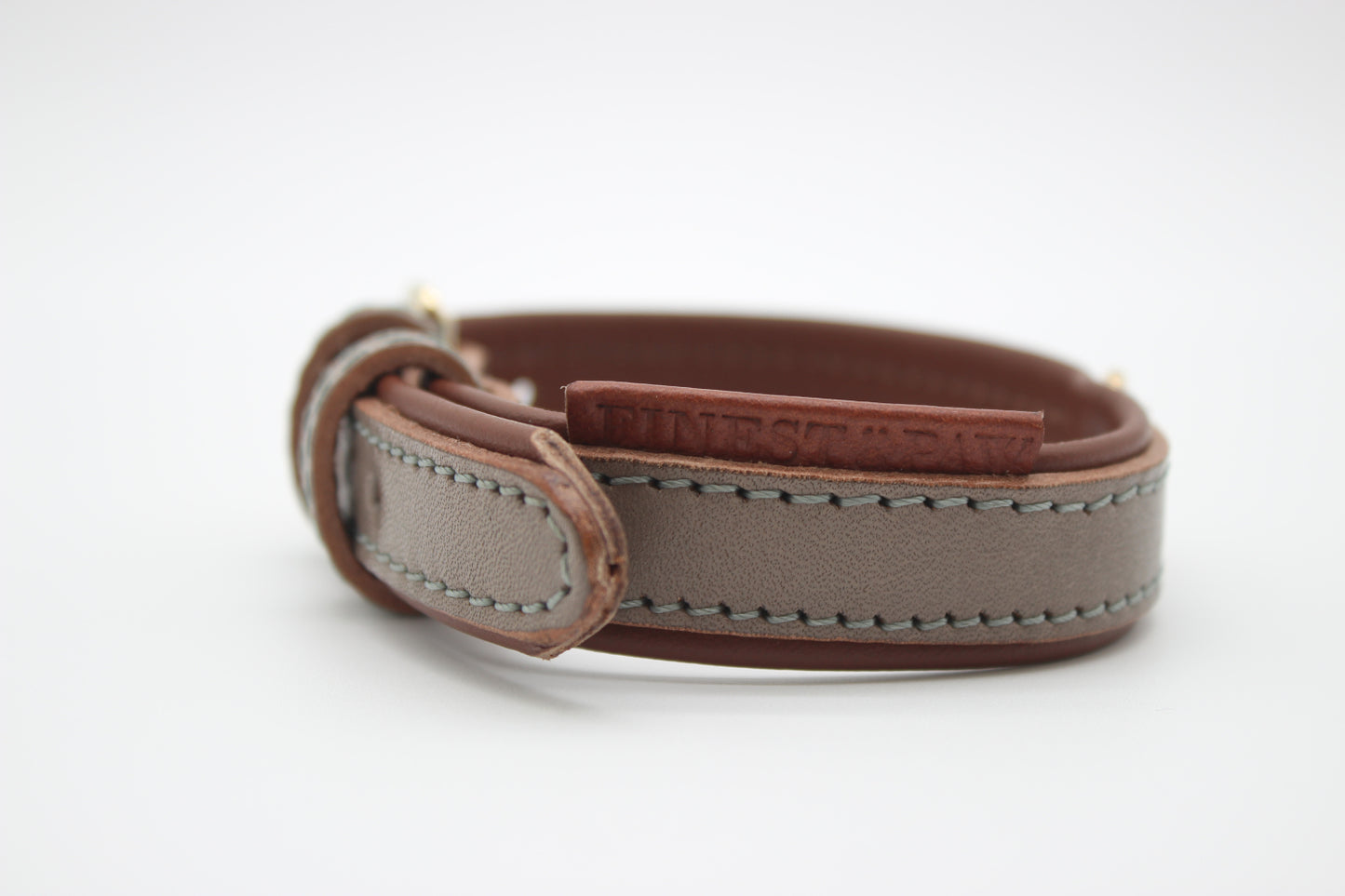 FinestPaw_Halsband_Klassik_Premium_taupe_xs_all_logo