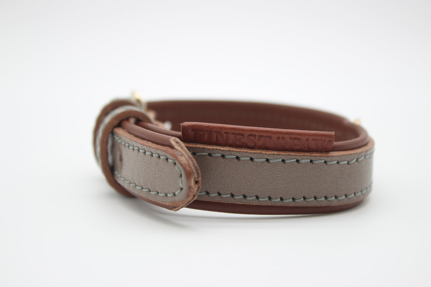 FinestPaw_Halsband_Klassik_Premium_taupe_xs_all_logo