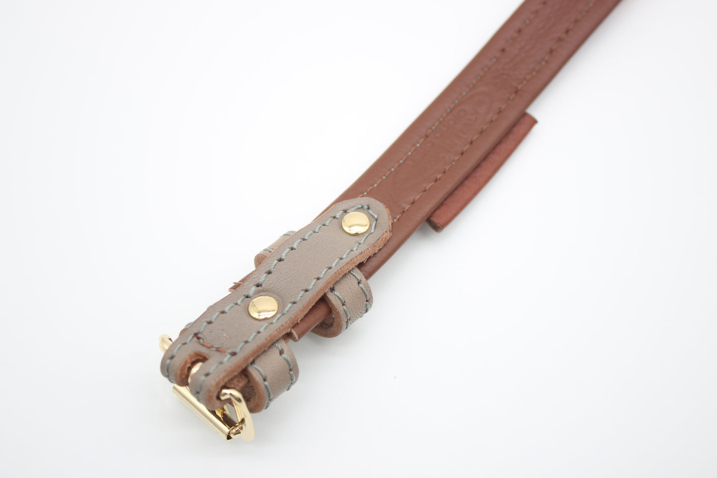 FinestPaw_Halsband_Klassik_Premium_taupe_xs_gold_back