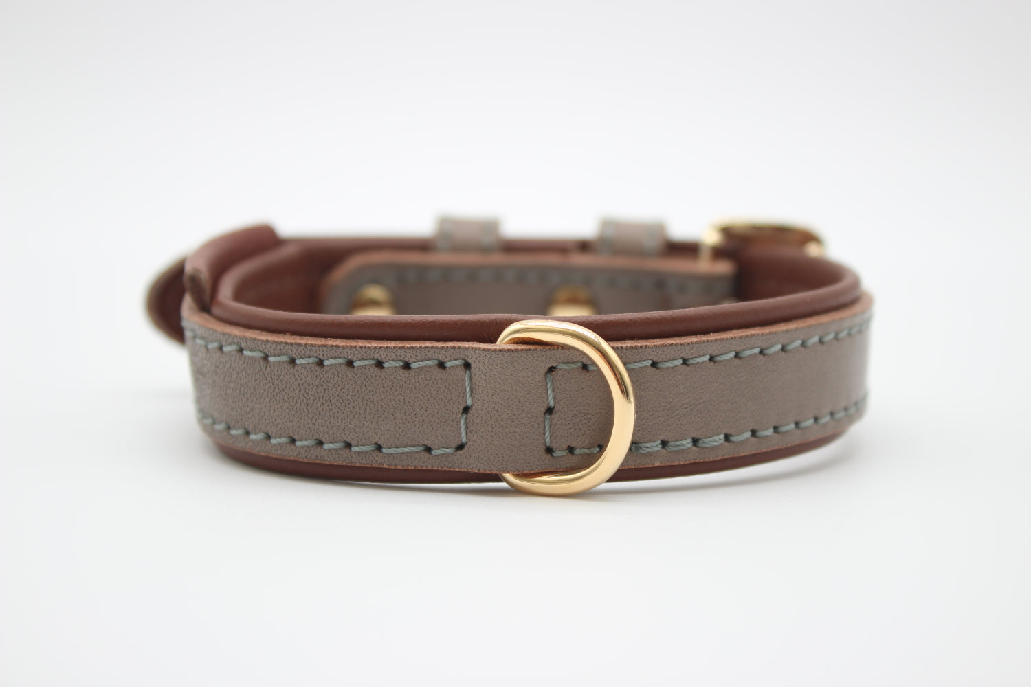 FinestPaw_Halsband_Klassik_Premium_taupe_xs_gold_dring