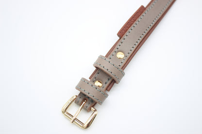 FinestPaw_Halsband_Klassik_Premium_taupe_xs_gold_schnalle