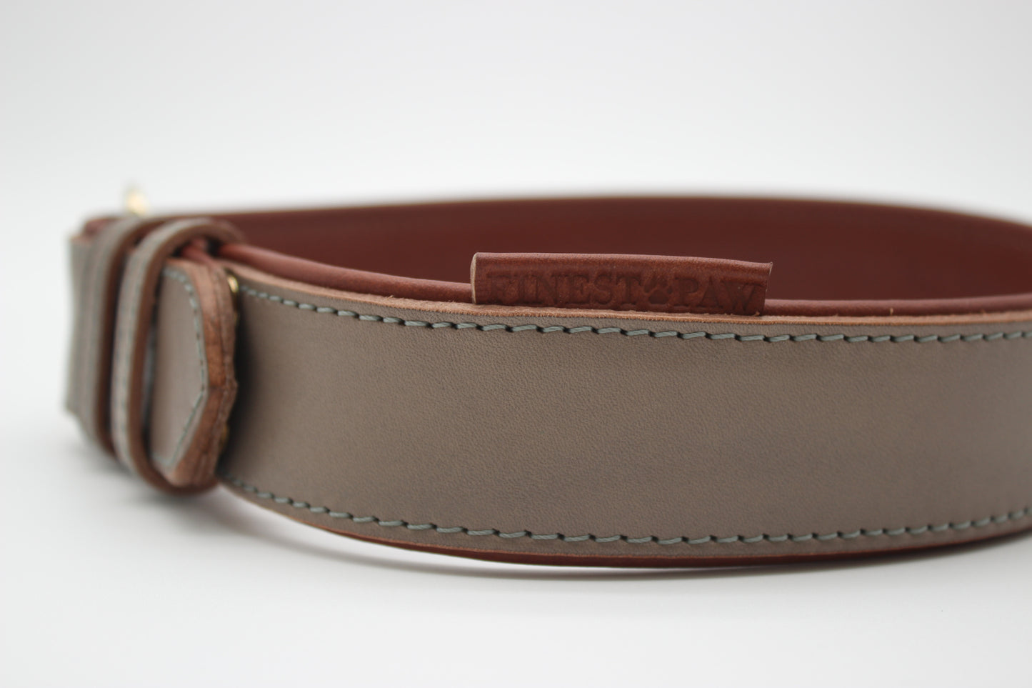 FinestPaw_Halsband_Klassik_Premium_taupe_xxl_all_logo