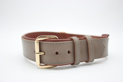 FinestPaw_Halsband_Klassik_Premium_taupe_xxl_gold_front