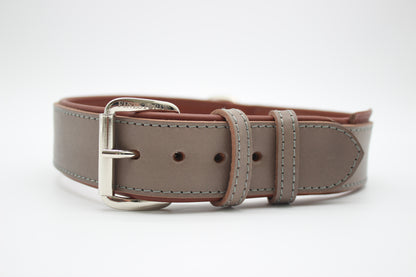 FinestPaw_Halsband_Klassik_Premium_taupe_xxl_silber_front