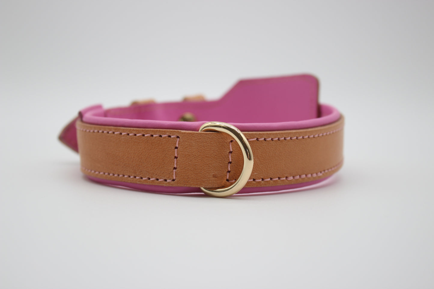 FinestPaw_Halsband_Soft_Komfort_beige-rosa_m_gold_dring