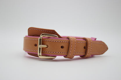 FinestPaw_Halsband_Soft_Komfort_beige-rosa_m_gold_front