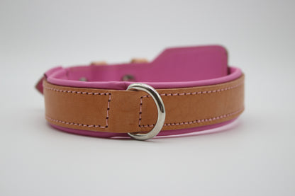 FinestPaw_Halsband_Soft_Komfort_beige-rosa_m_silber_dring