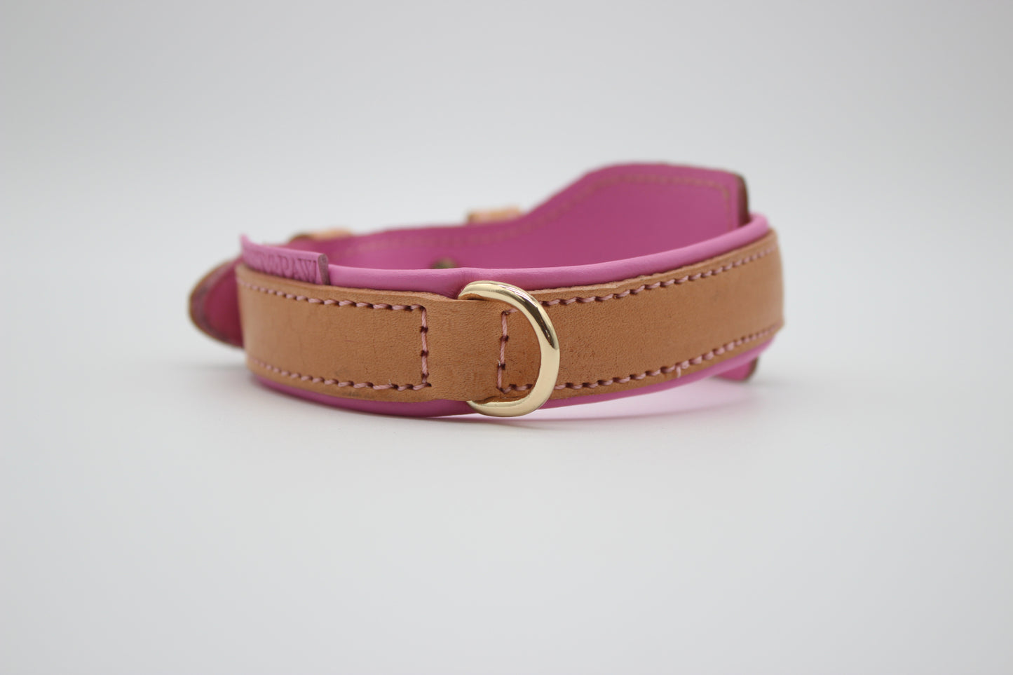 FinestPaw_Halsband_Soft_Komfort_beige-rosa_xs_gold_dring