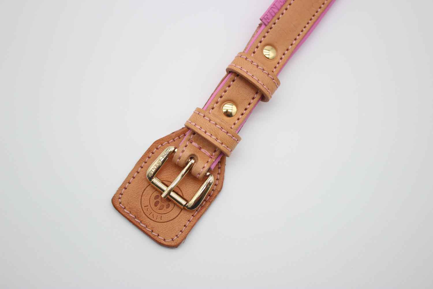FinestPaw_Halsband_Soft_Komfort_beige-rosa_xs_gold_schnalle