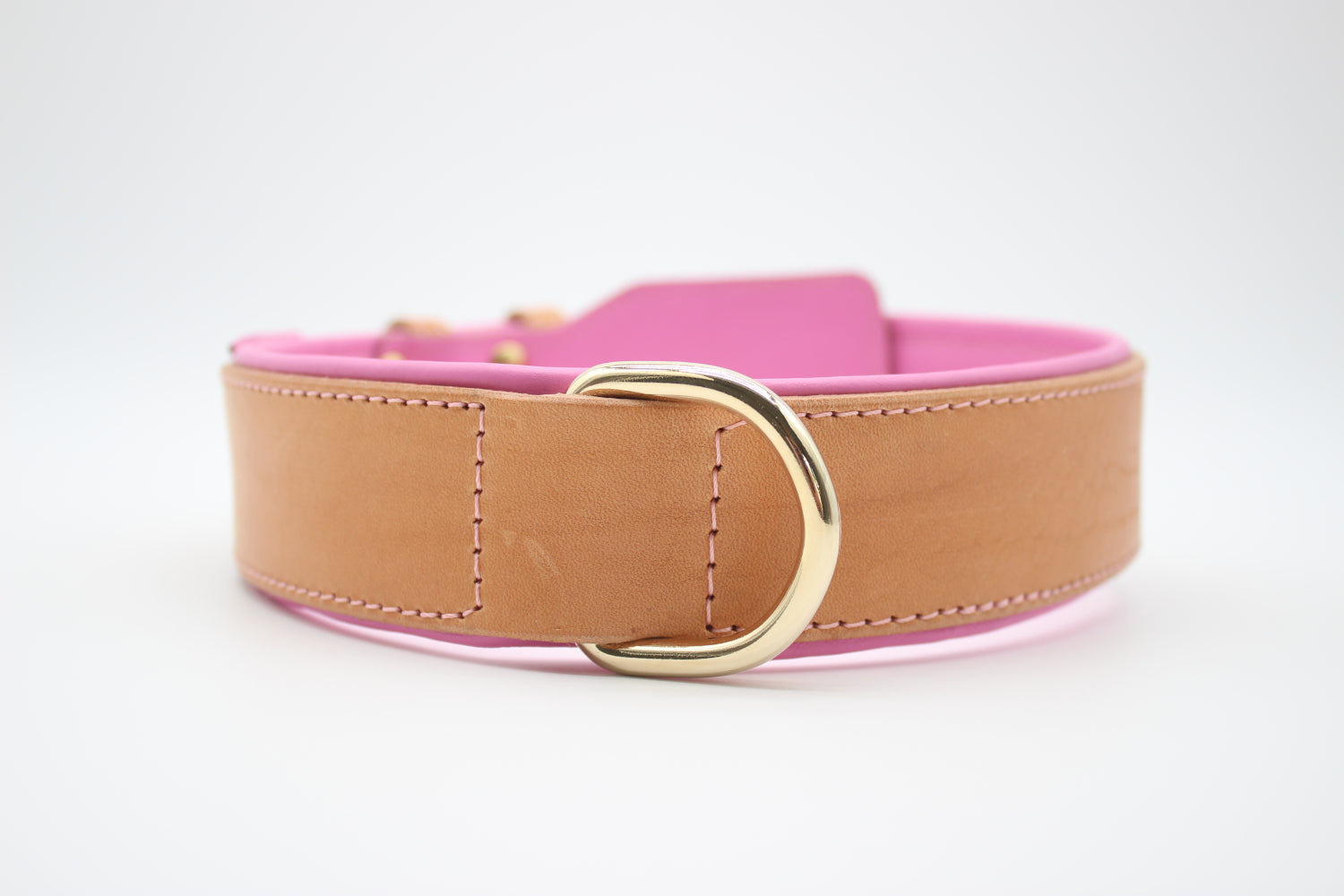 FinestPaw_Halsband_Soft_Komfort_beige-rosa_xxl_gold_dring