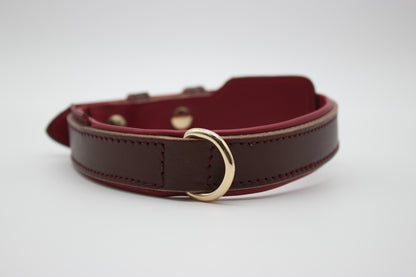FinestPaw_Halsband_Soft_Komfort_braun-bordeaux_m_gold_dring