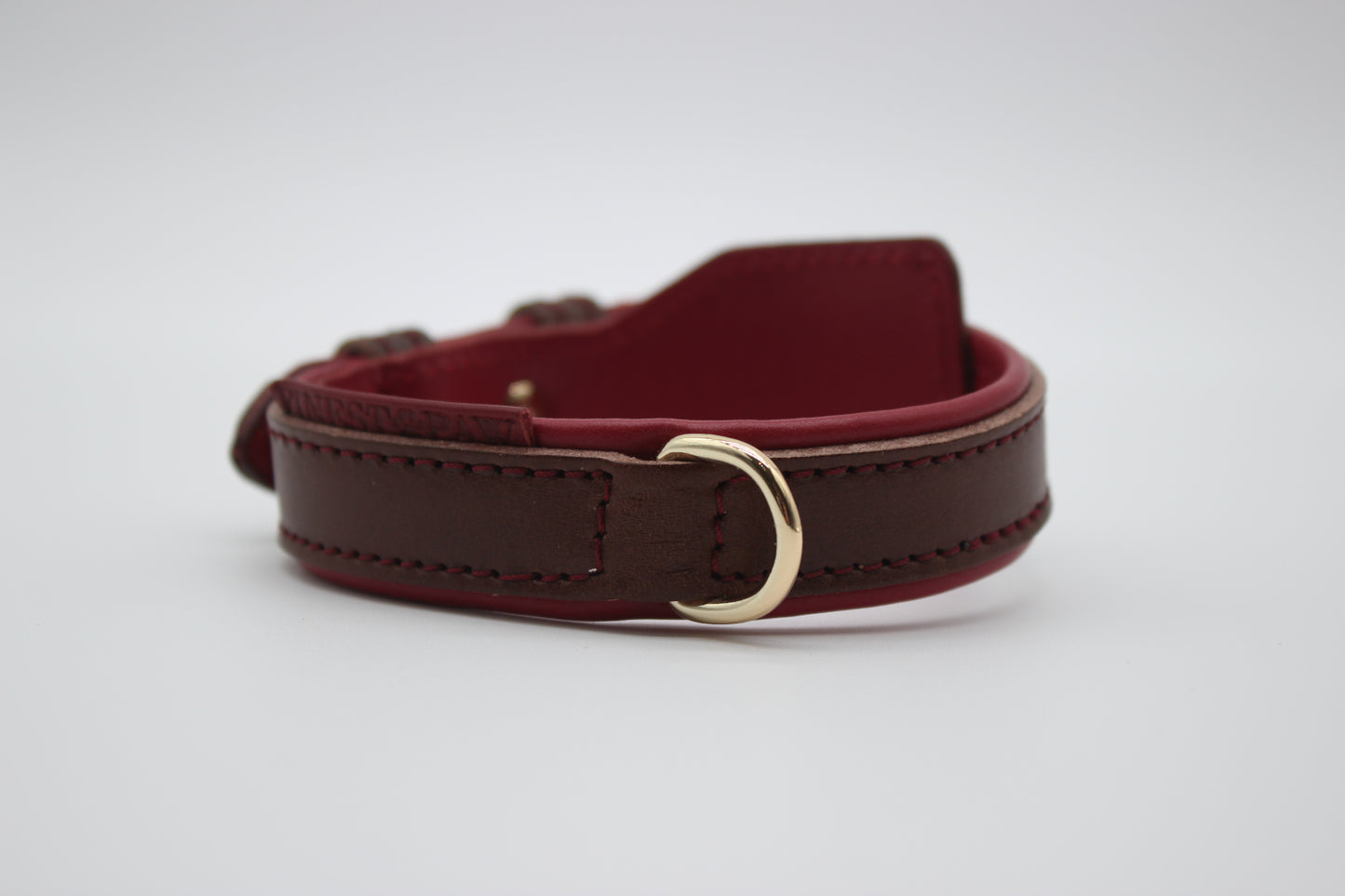 FinestPaw_Halsband_Soft_Komfort_braun-bordeaux_xs_gold_dring