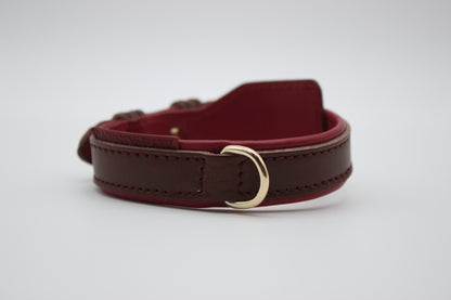 FinestPaw_Halsband_Soft_Komfort_braun-bordeaux_xs_gold_dring