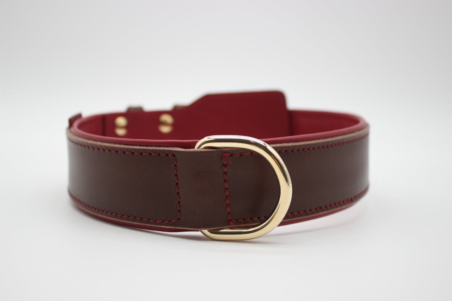 FinestPaw_Halsband_Soft_Komfort_braun-bordeaux_xxl_gold_dring