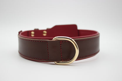 FinestPaw_Halsband_Soft_Komfort_braun-bordeaux_xxl_gold_dring