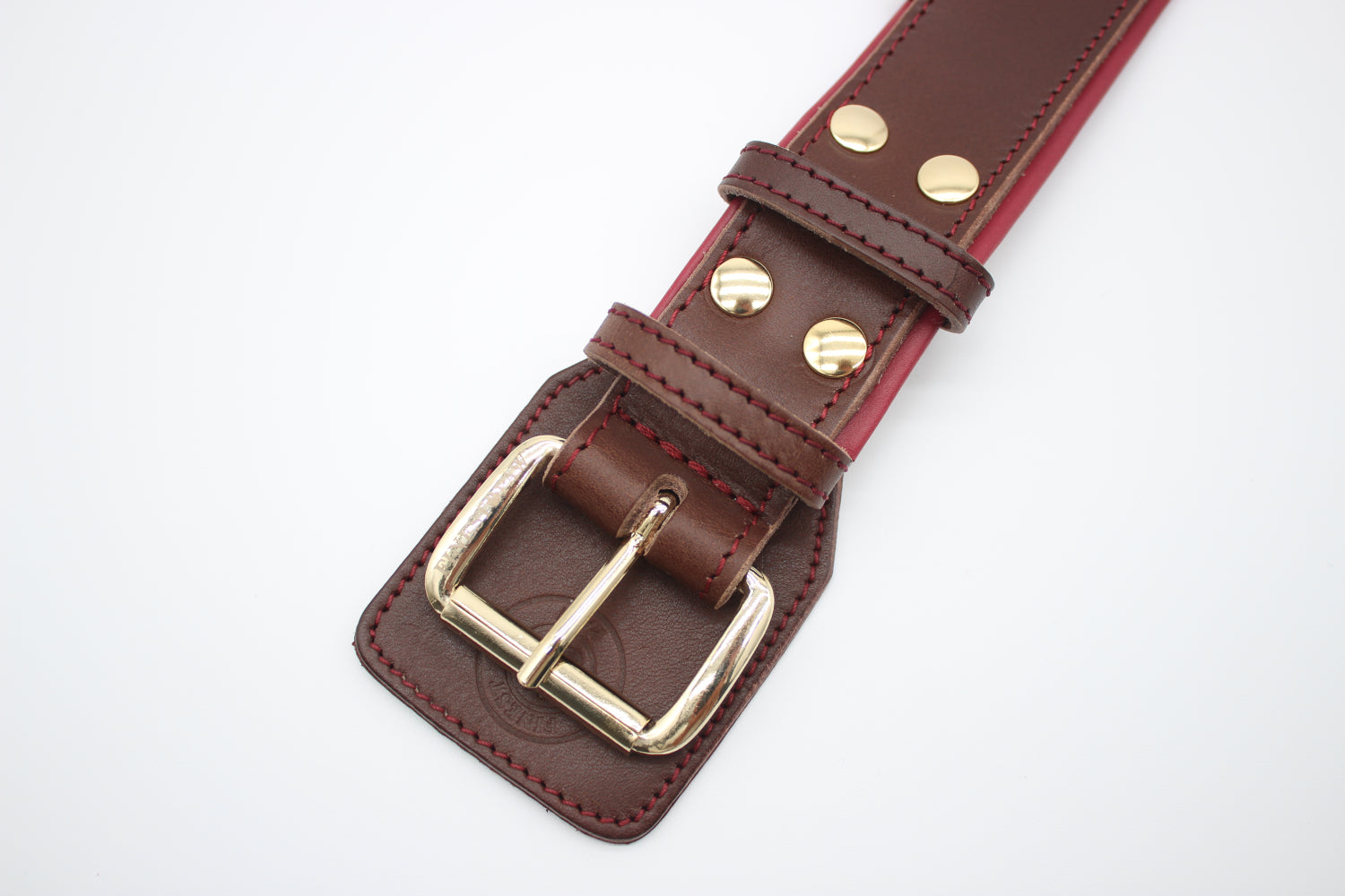 FinestPaw_Halsband_Soft_Komfort_braun-bordeaux_xxl_gold_schnalle