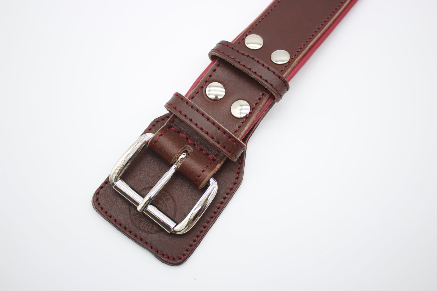 FinestPaw_Halsband_Soft_Komfort_braun-bordeaux_xxl_silber_schnalle