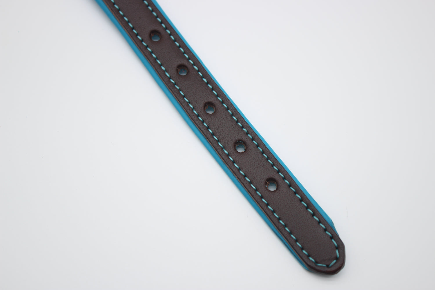 FinestPaw_Halsband_Soft_Komfort_braun-tuerkis_xs_all_loecher