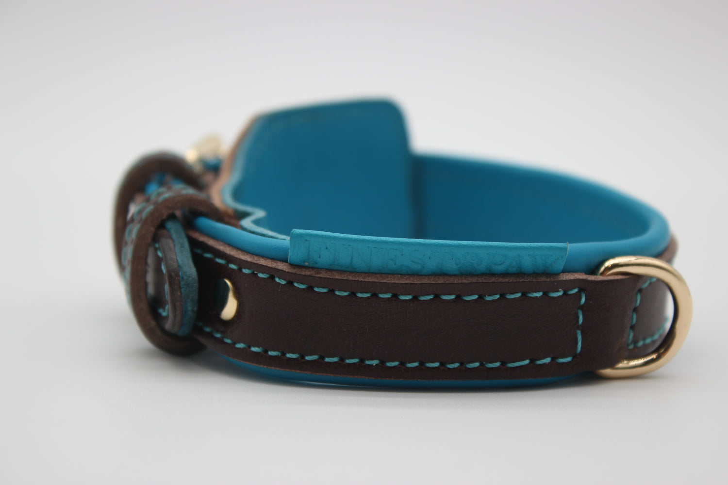 FinestPaw_Halsband_Soft_Komfort_braun-tuerkis_xs_all_logo
