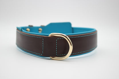 FinestPaw_Halsband_Soft_Komfort_braun-tuerkis_xxl_gold_dring