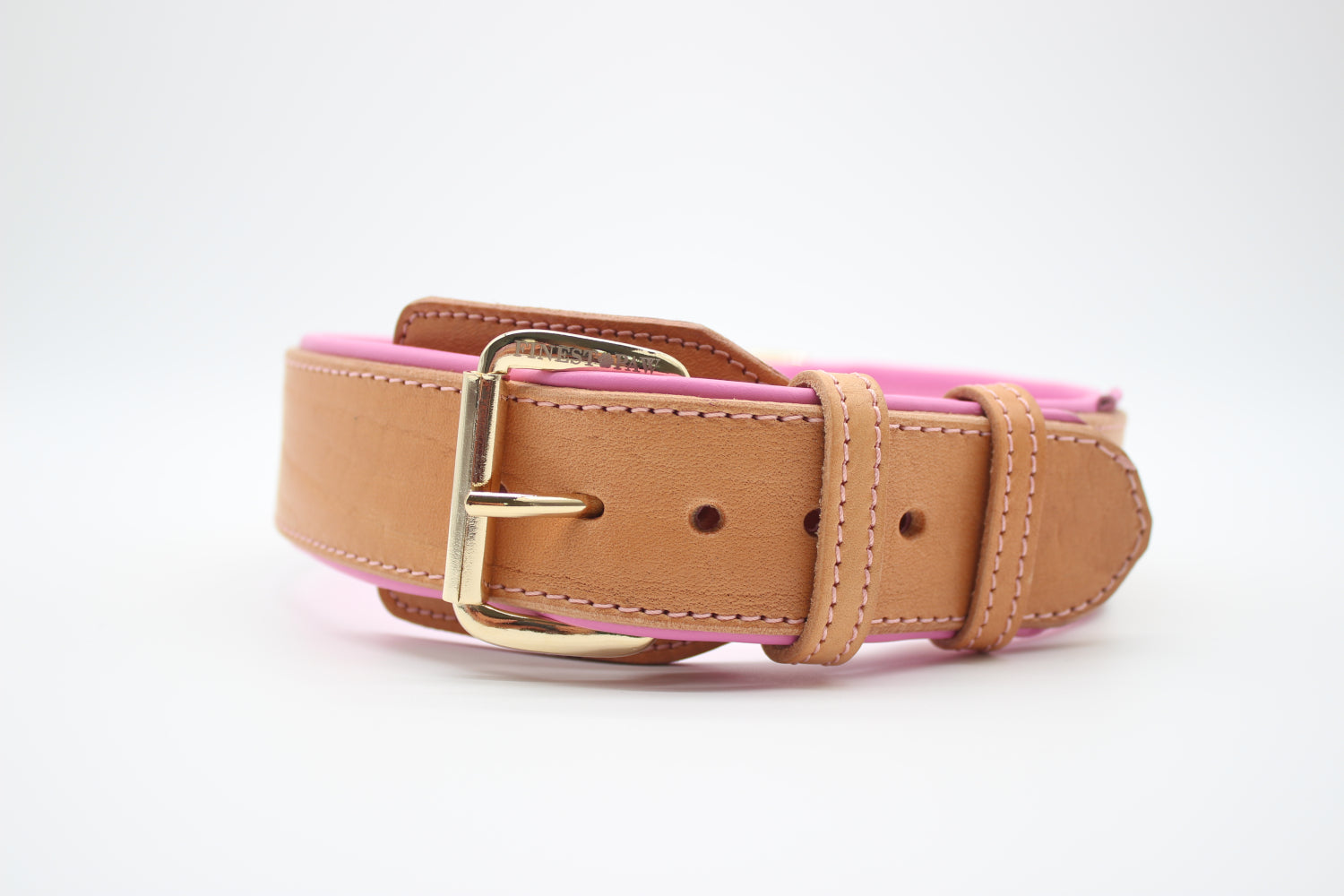 FinestPaw_Halsband_Soft_Komfort_rosabeige_xxl_gold_front