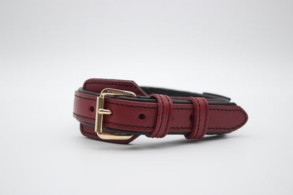 FinestPaw_Halsband_Soft_Komfort_rot-schwarz_m_gold_front