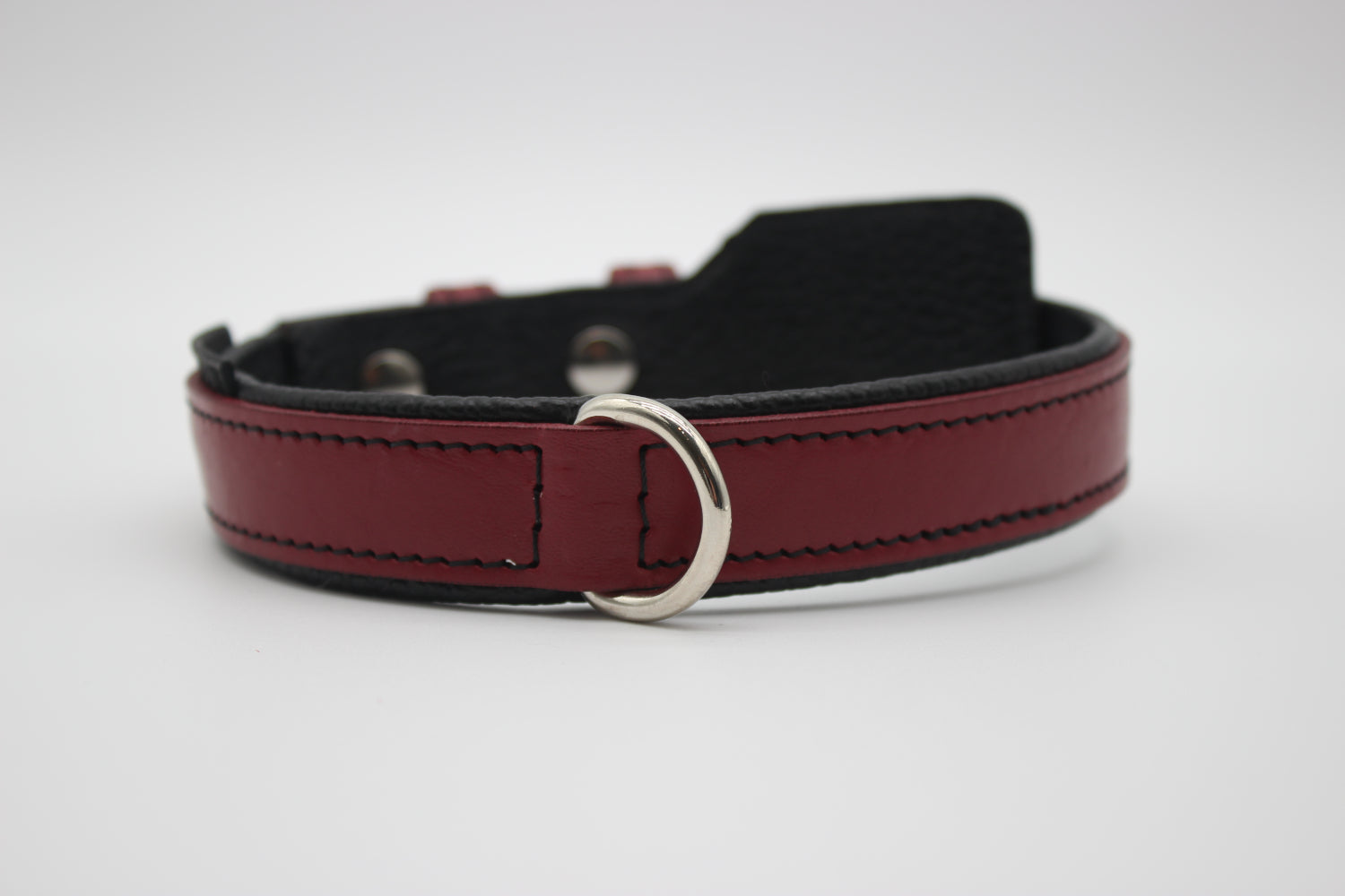 FinestPaw_Halsband_Soft_Komfort_rot-schwarz_m_silber_dring