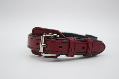 FinestPaw_Halsband_Soft_Komfort_rot-schwarz_m_silber_front