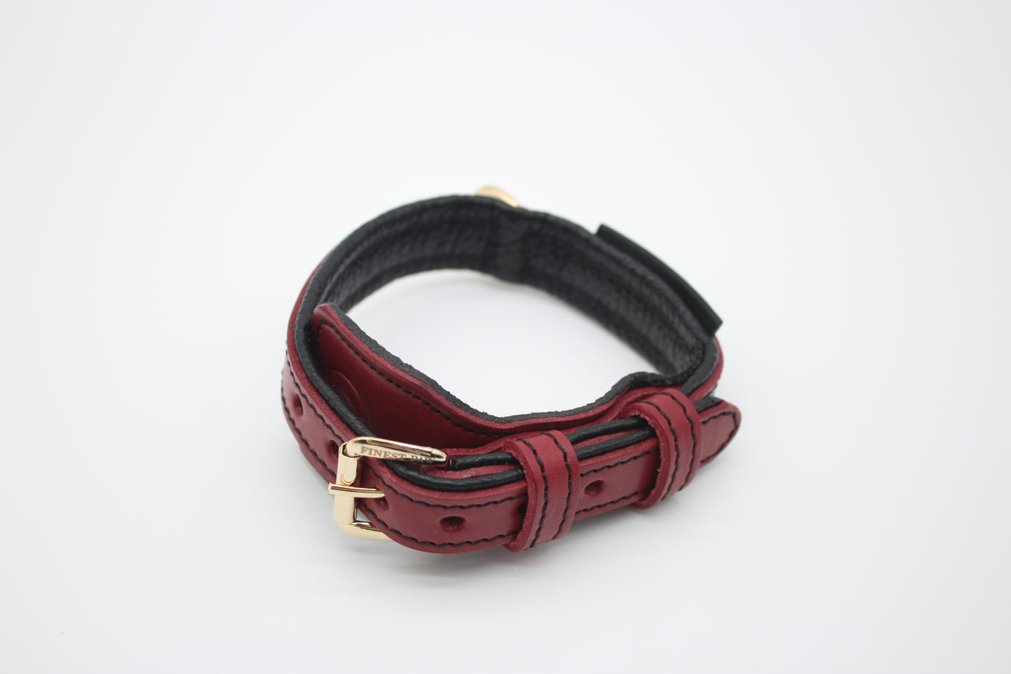 FinestPaw_Halsband_Soft_Komfort_rot-schwarz_xs_all_oben