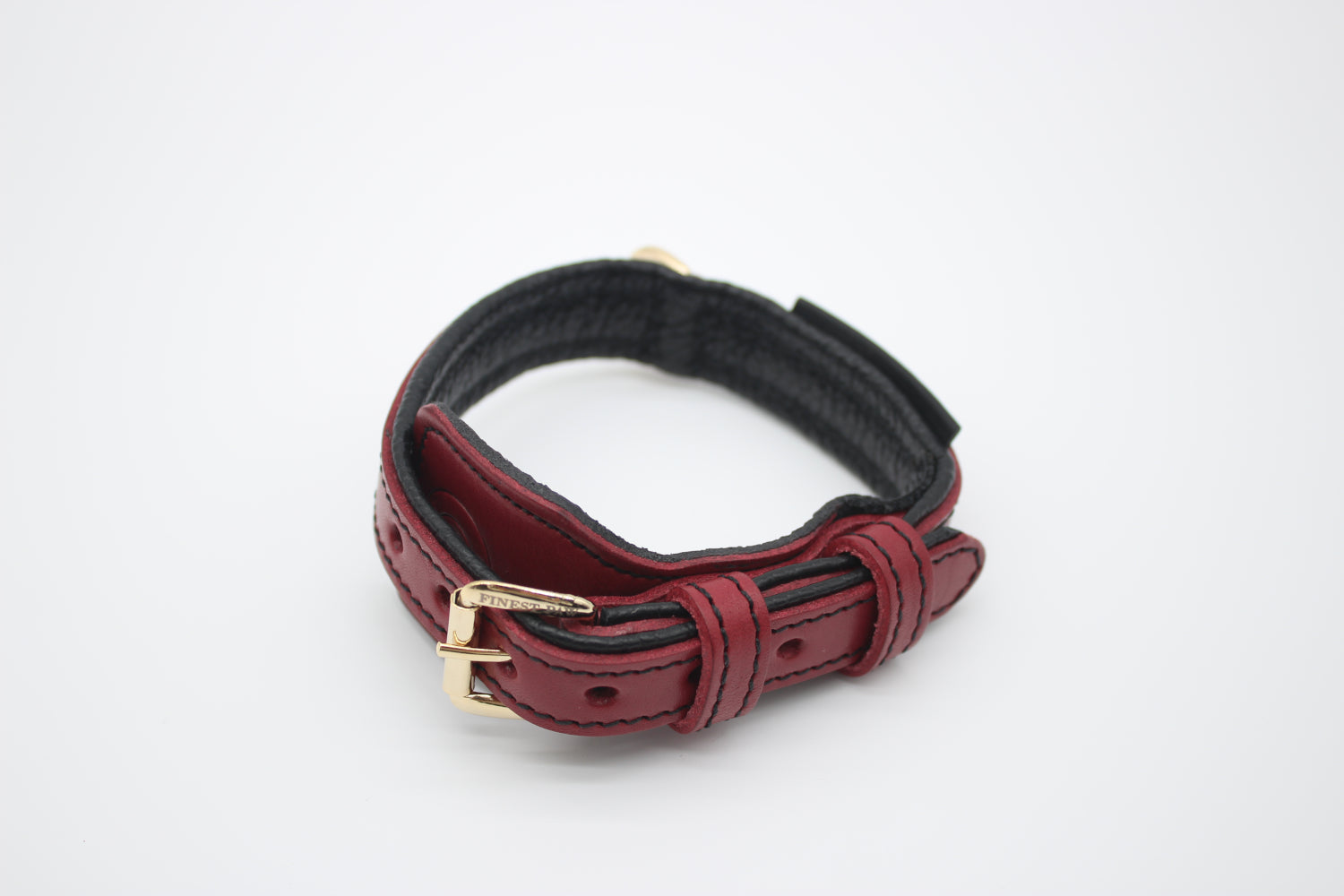 FinestPaw_Halsband_Soft_Komfort_rot-schwarz_xs_all_oben