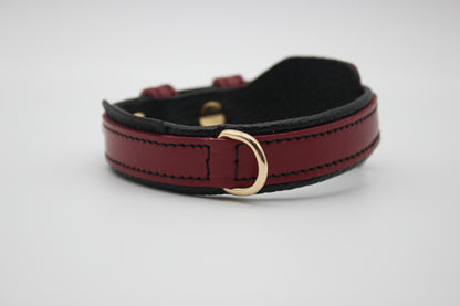FinestPaw_Halsband_Soft_Komfort_rot-schwarz_xs_gold_dring