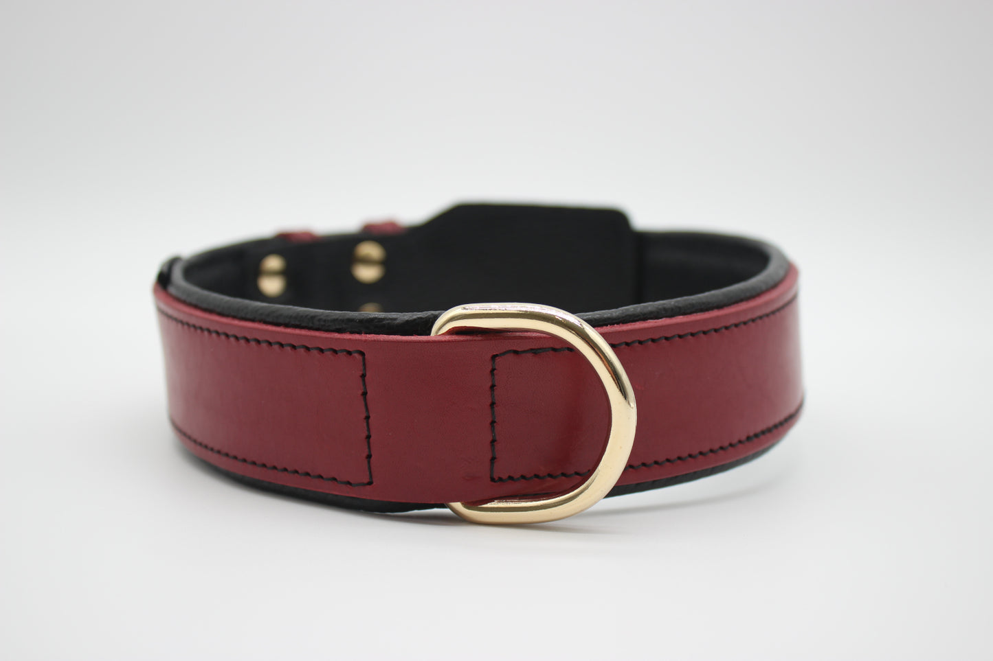 FinestPaw_Halsband_Soft_Komfort_rot-schwarz_xxl_gold_dring