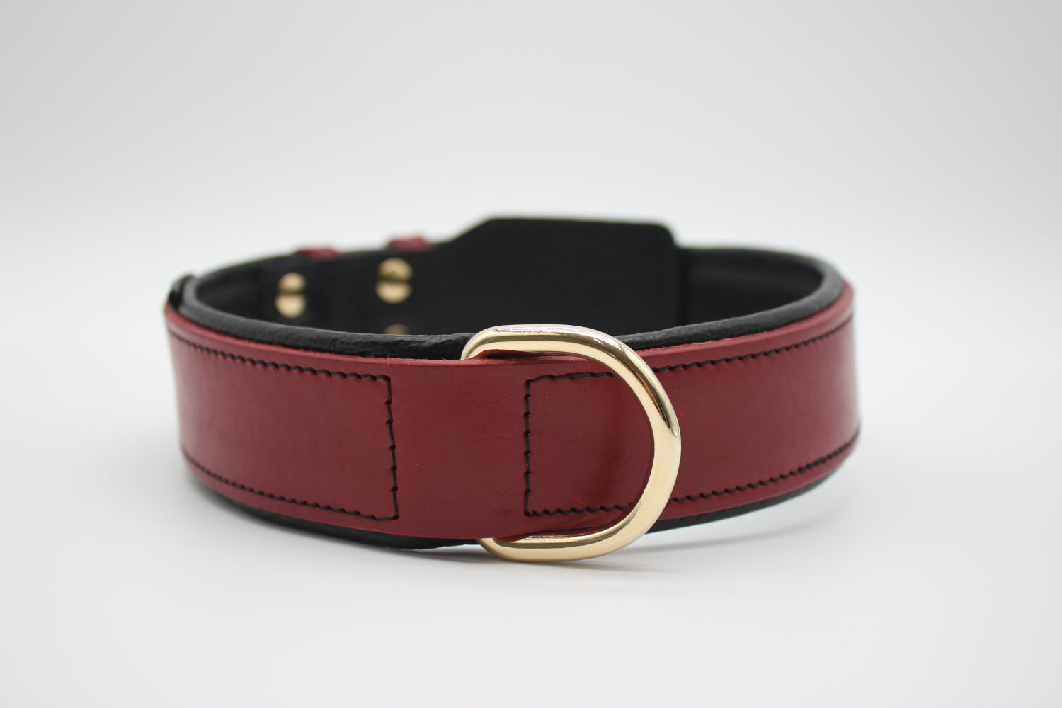 FinestPaw_Halsband_Soft_Komfort_rot-schwarz_xxl_gold_dring