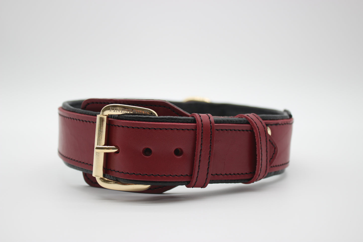 FinestPaw_Halsband_Soft_Komfort_rot-schwarz_xxl_gold_front
