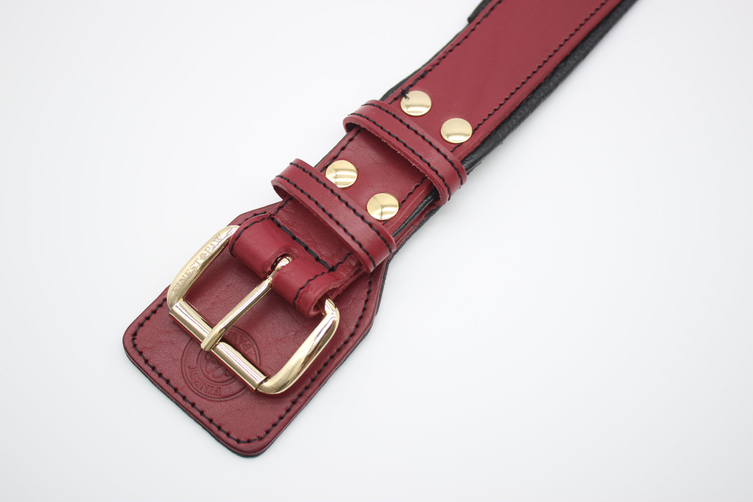 FinestPaw_Halsband_Soft_Komfort_rot-schwarz_xxl_gold_schnalle