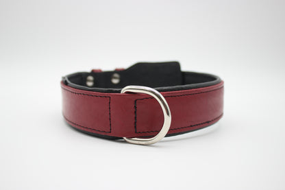 FinestPaw_Halsband_Soft_Komfort_rot-schwarz_xxl_silber_dring