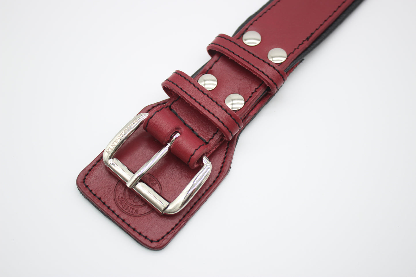 FinestPaw_Halsband_Soft_Komfort_rot-schwarz_xxl_silber_schnalle