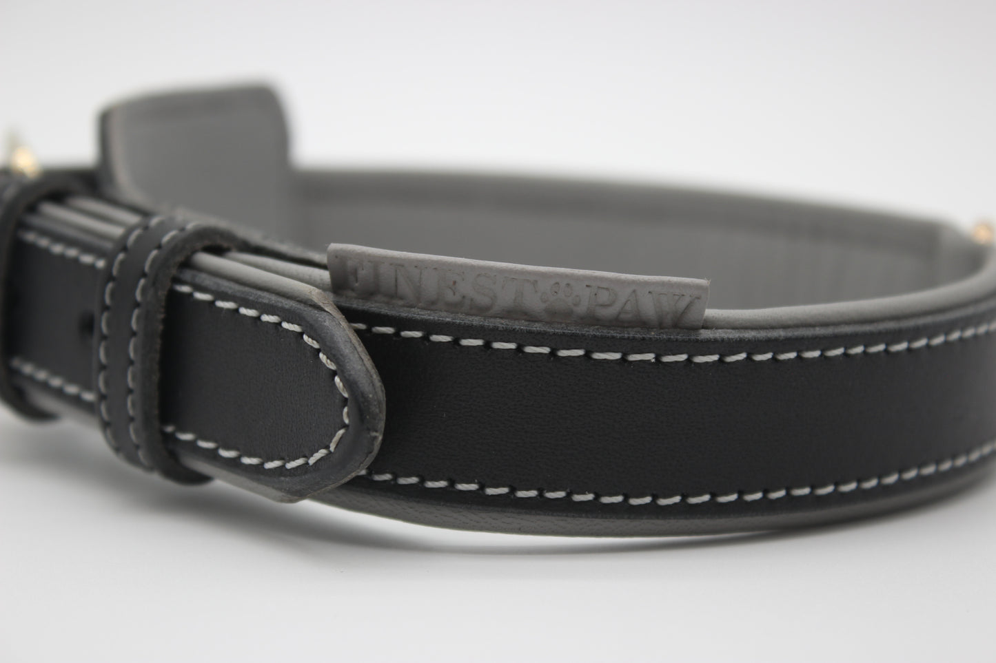 FinestPaw_Halsband_Soft_Komfort_schwarz-grau_m_all_logo