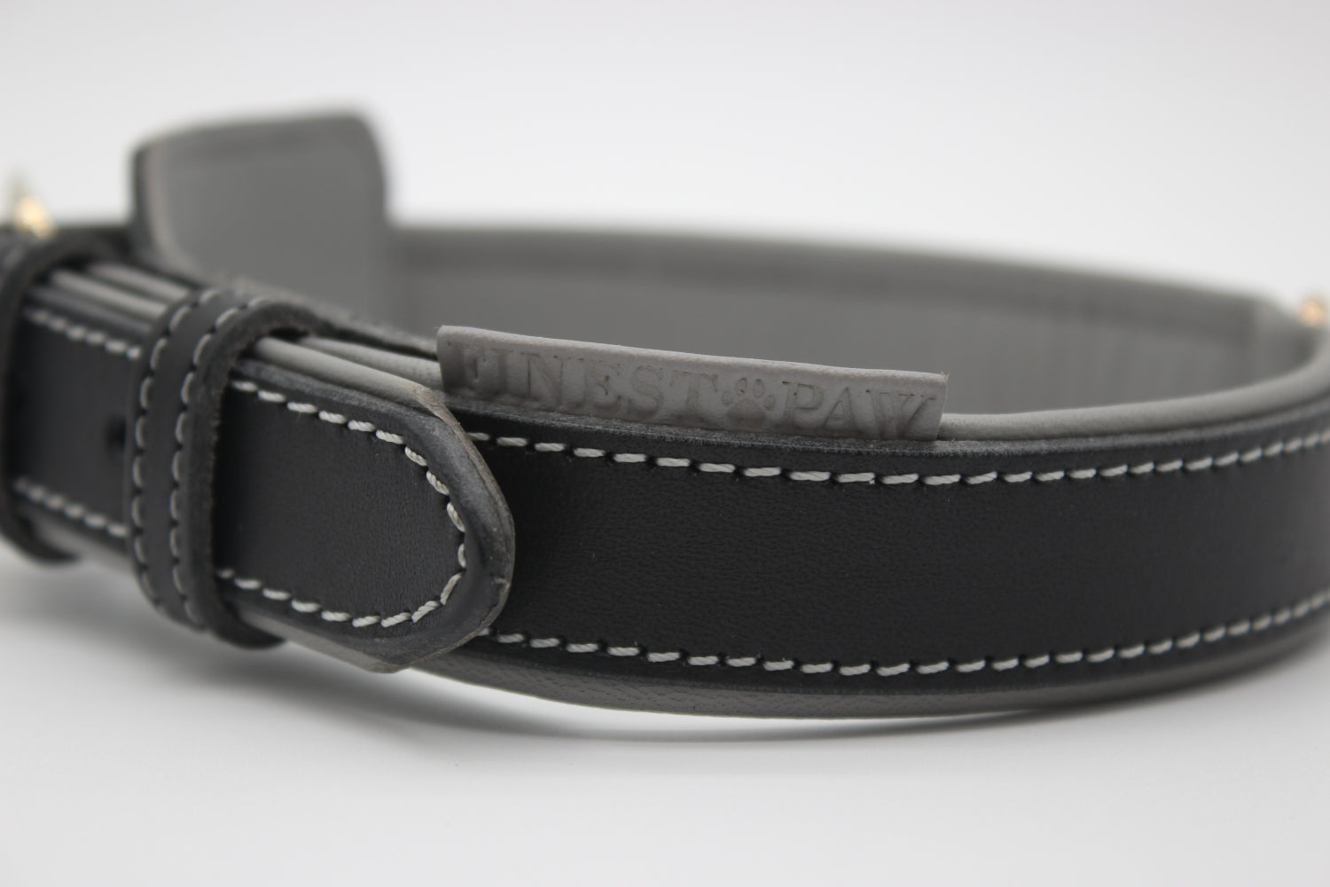 FinestPaw_Halsband_Soft_Komfort_schwarz-grau_m_all_logo