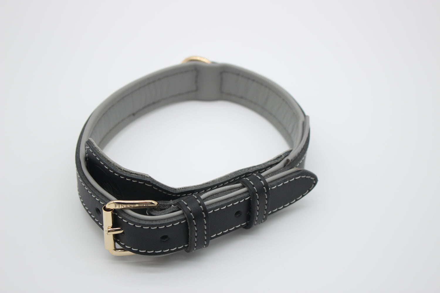 FinestPaw_Halsband_Soft_Komfort_schwarz-grau_m_all_oben