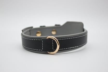 FinestPaw_Halsband_Soft_Komfort_schwarz-grau_m_gold_dring
