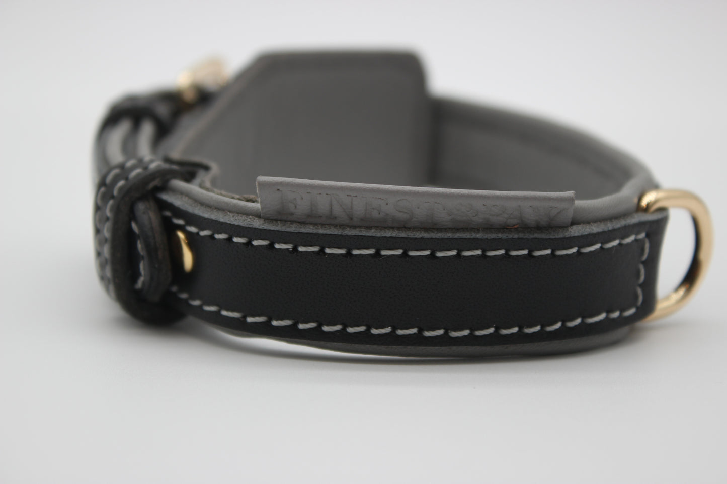 FinestPaw_Halsband_Soft_Komfort_schwarz-grau_xs_all_logo