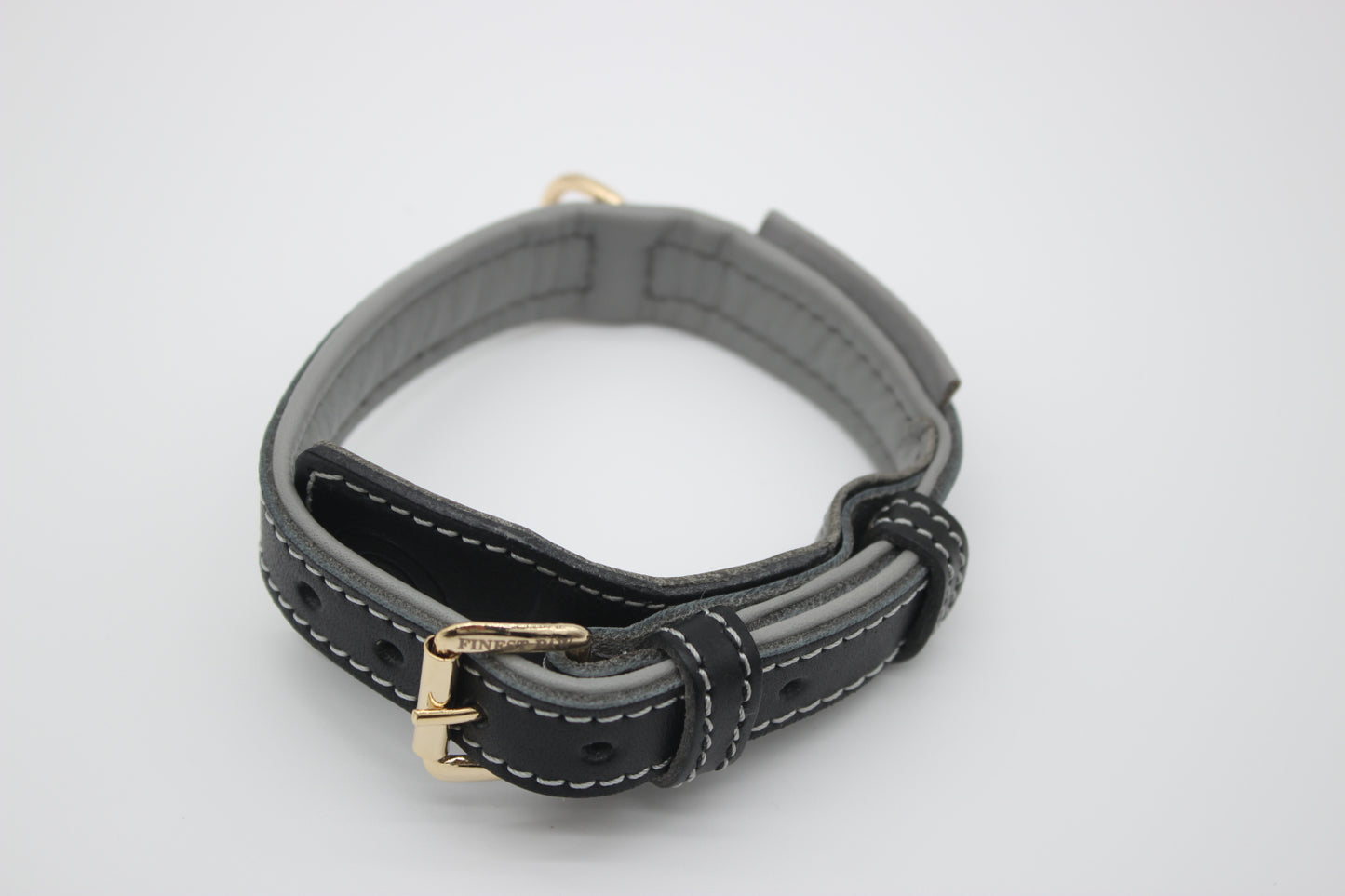 FinestPaw_Halsband_Soft_Komfort_schwarz-grau_xs_all_oben