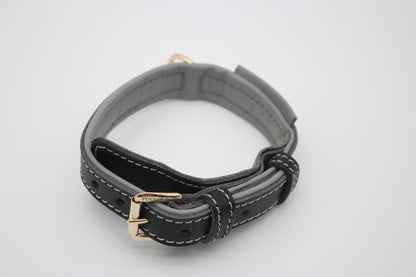FinestPaw_Halsband_Soft_Komfort_schwarz-grau_xs_all_oben