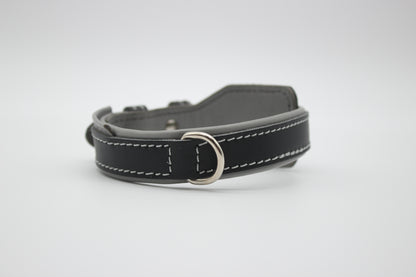 FinestPaw_Halsband_Soft_Komfort_schwarz-grau_xs_silber_dring