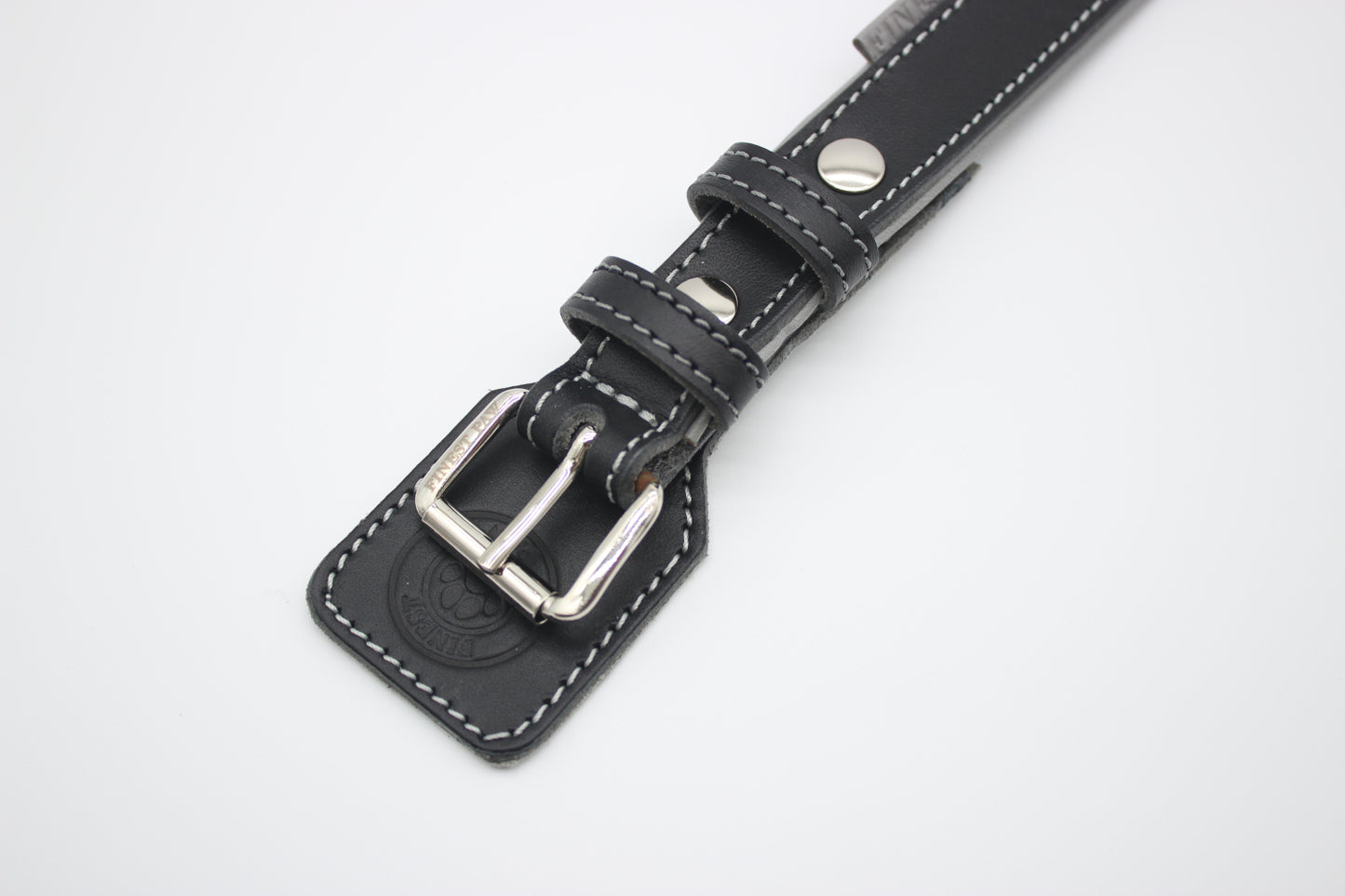 FinestPaw_Halsband_Soft_Komfort_schwarz-grau_xs_silber_schnalle