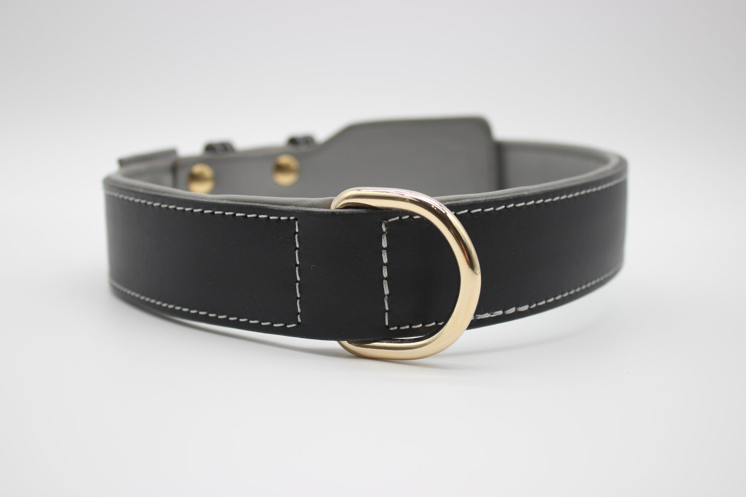 FinestPaw_Halsband_Soft_Komfort_schwarz-grau_xxl_gold_dring